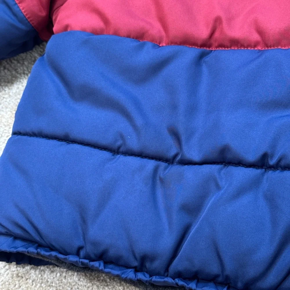 OshKosh Bgosh Kids 3T Puffer Jacket Navy Blue Red Sherpa Hooded Winter Coat